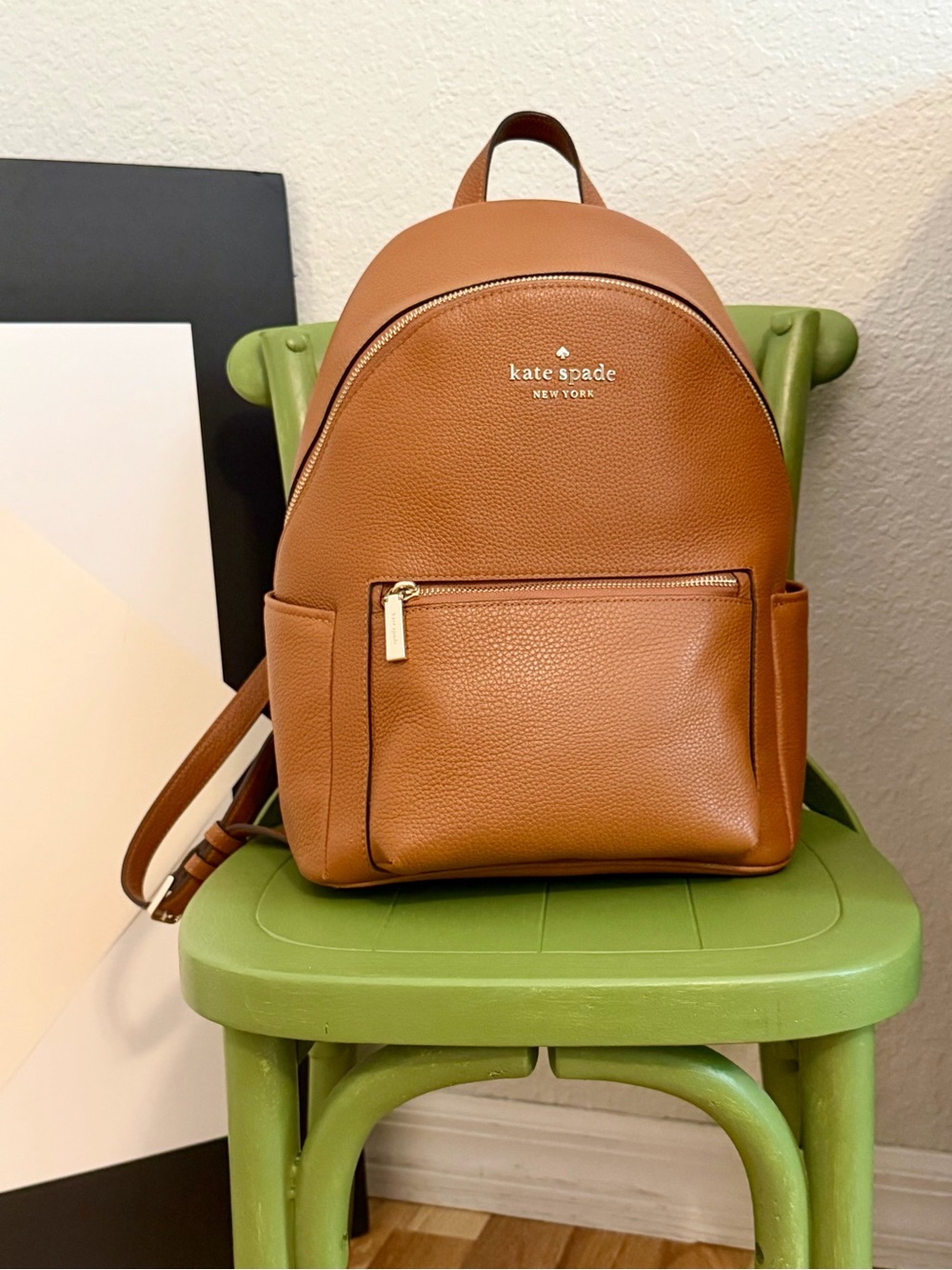 Kate Spade Pebbled Leather Backpack | Cognac | Excellent Condition